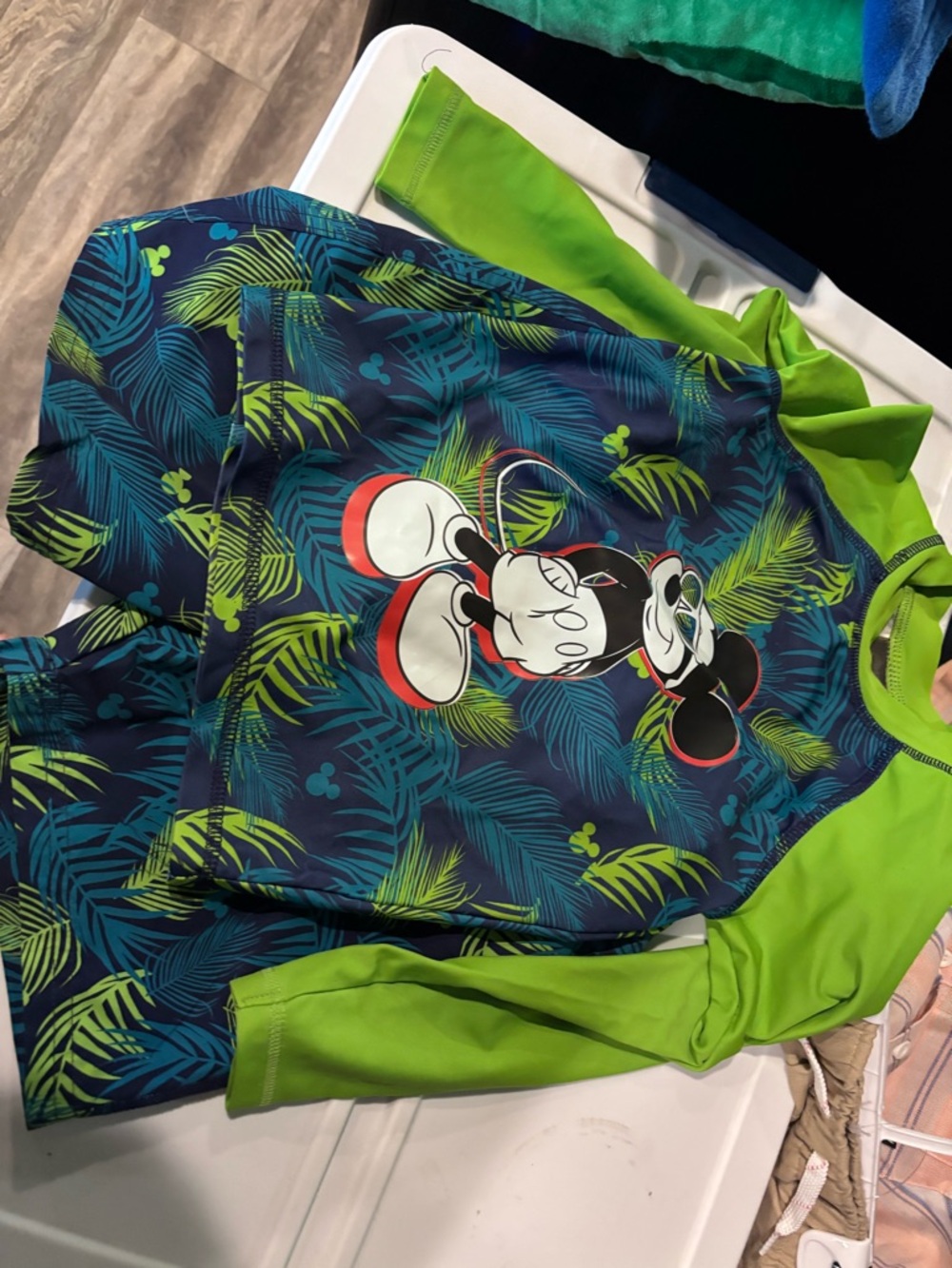 Boys size xs Mickey rash guard set